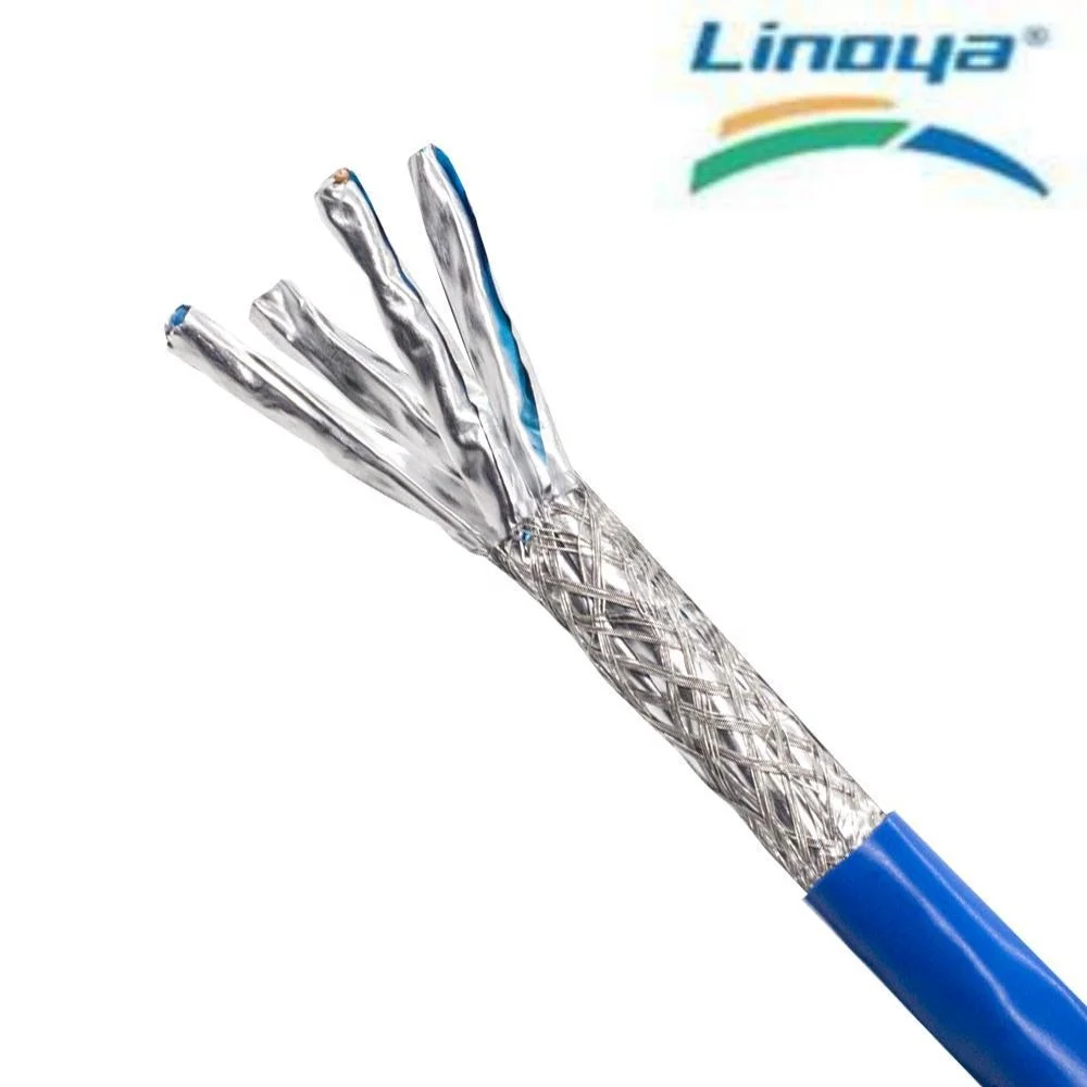LINOYA 1000mhz Cat7 22awg PVC Cat7 Network Cable Bare Copper Indoor/ Outdoor Lan Communication Cable Data Cable