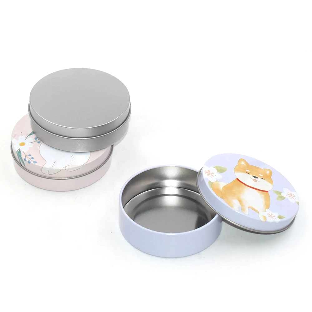 Круглая металлическая жестяная коробка для конфет и мяты