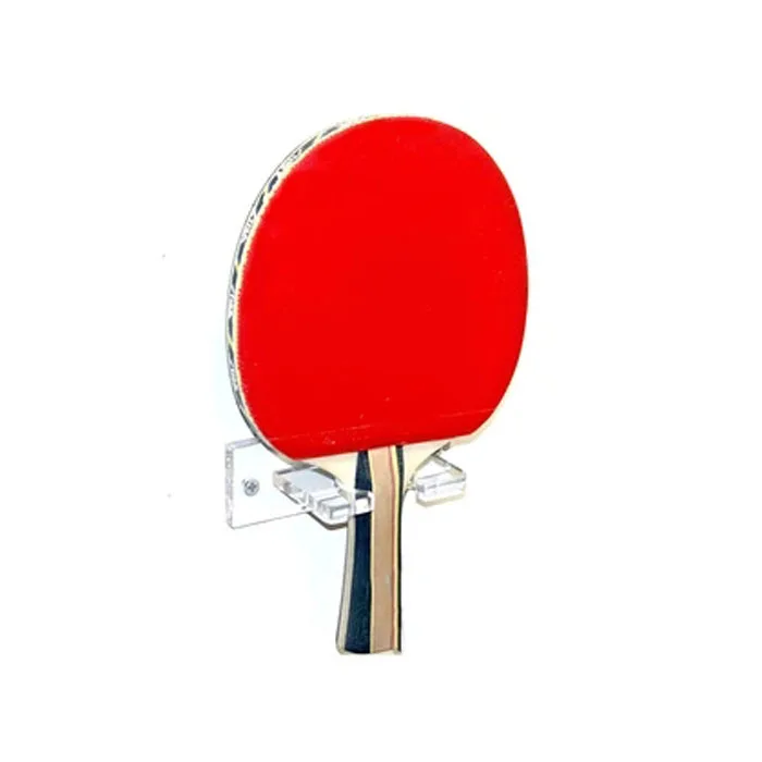 Wall Mount Clear Acrylic Ping Pong Paddle Bracket Transparent Acrylic Ping Pong Paddle Rack Lucite Paddle Holder