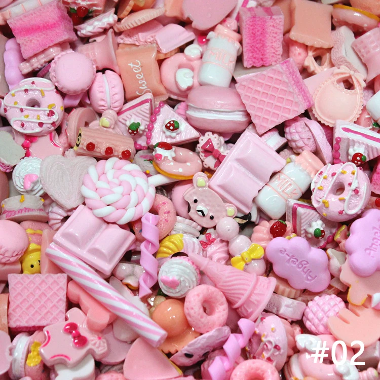 Mixed Colorful Fruit Candy Chocolate Seashells Realistic 3D Nail Art Decorations Designer Nail Charms for DIY Nail Art