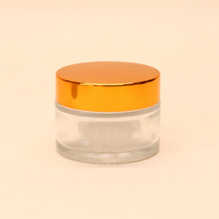 Metal plastic lid glass jar 5g 10g 15g 20g 30g 50g 2oz 3oz 4oz glass cream jar with lid custom glass jar LOGO