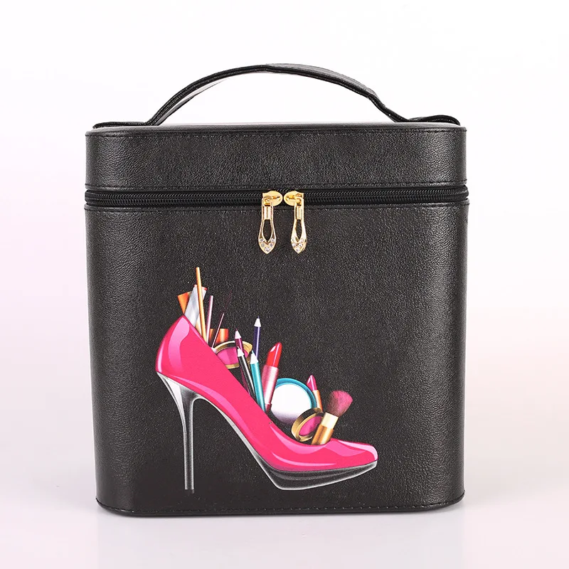 New Attractive Design Fashion Low Price Makeup Brush Set Case Logo Makeup Box Beauty Cosmetics Makeup Train Case