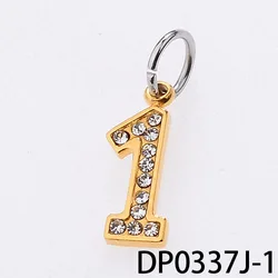 0-9 jewelry Custom Small Diy Arabic numerals digital number Necklace Bracelet Making Accessory Personalize CZ Charms pendant