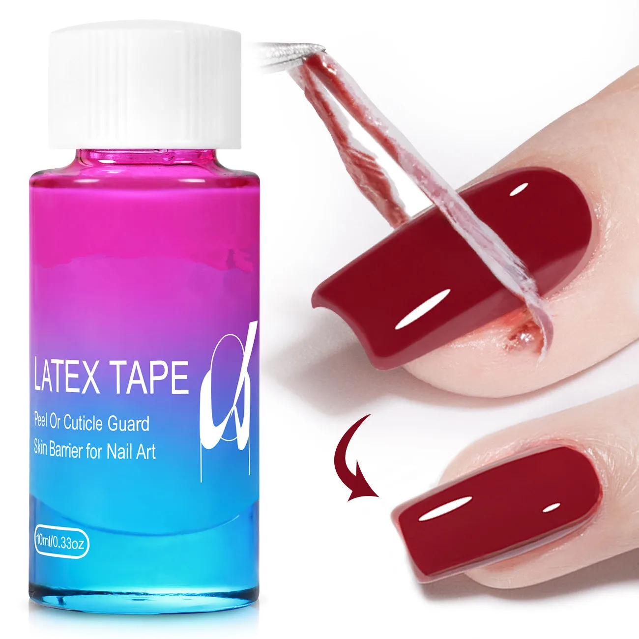 10ml Liquid Latex Nails Anti-Overflow Peel-Off Tape Glue Edge UV Gel Skin Manicure Care Polish Art