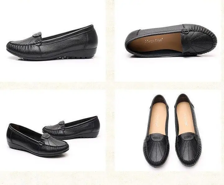New Style Fashion Black Comfortable Flat Loafer Hotel Housekeeper Wear Casual Shoes Woman Ladies Flats Shoes