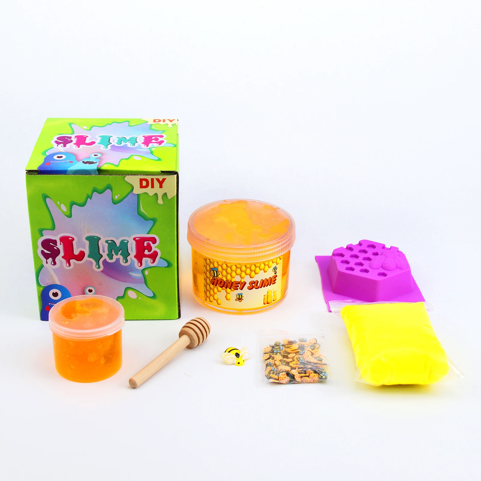 TS 200ml DIY Kids Making Kit Educational Toy Butter Crystal Mud Play dough Non-toxic Bee Honey Slime Kit
