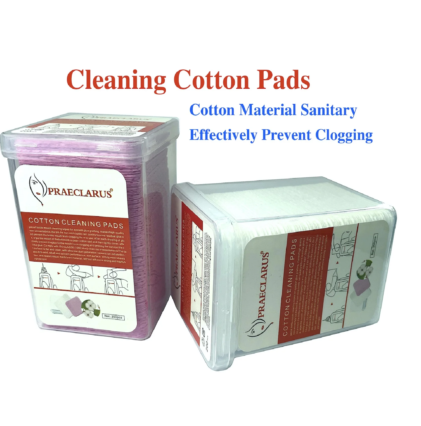 Chinese Factory Face Eyelash Glue Remover Cleansing  Square Cotton Pads