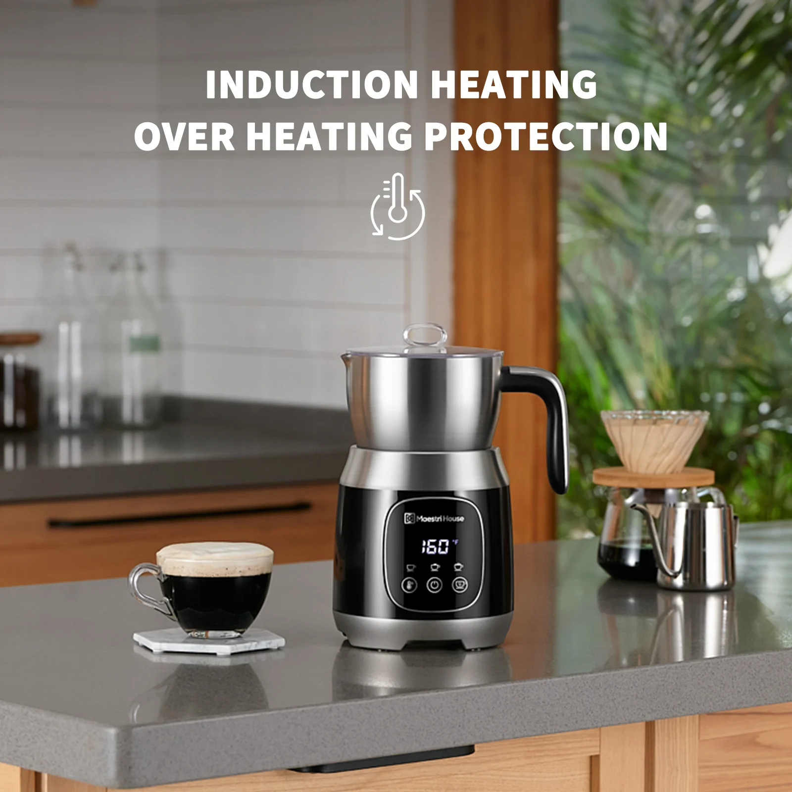 Maestri дом MMF-9304 образователь пены машина нагреватель Электрический Кофе чайник магазин 21 унций черные Съемная вспениватель молока для искусство латте