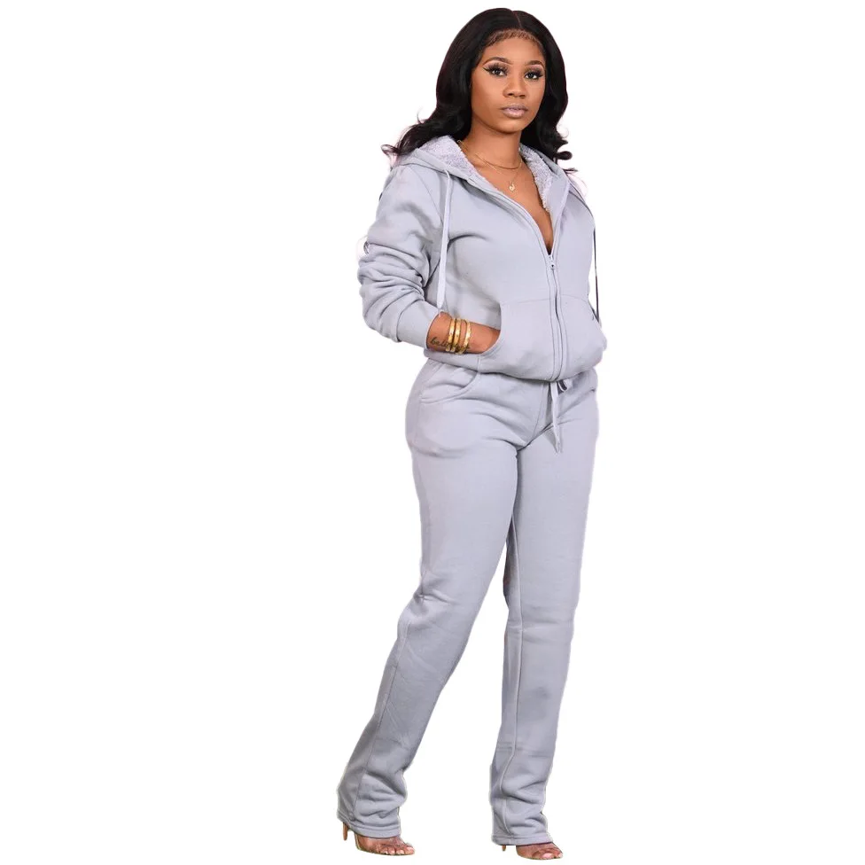 Новое поступление, укороченный топ, толстовка с капюшоном, комплект из двух предметов, Осень-зима, толстый плюшевый комплект из двух предметов, комплект со штанами, женская одежда