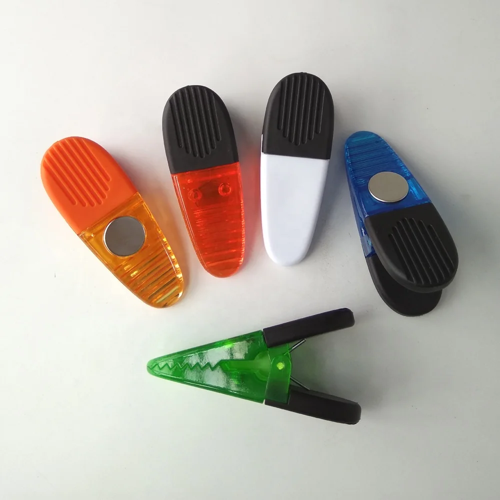 Neodymium magnet memo clip plastic fridge alligator magnetic bag clip office refrigerator magnet paper clips