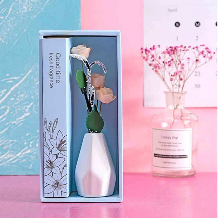 Personalized Color ceramic no fire aromatherapy fashion home decoration Luxury porcelain empty reed diffuser glass