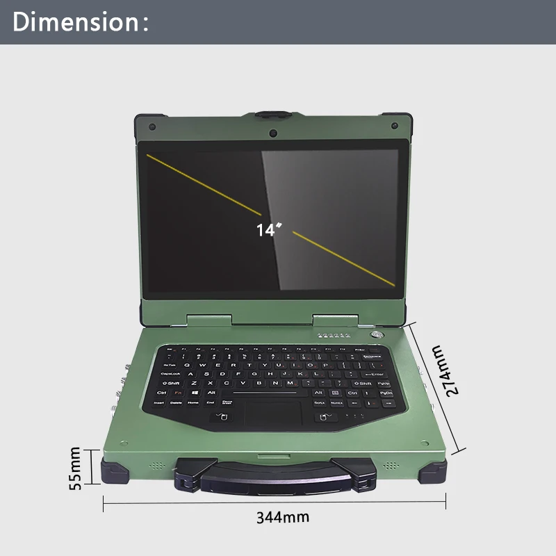 14 inch support different CPU solution integrated with high brightness LCD Aluminum-Magnesium Alloy chassis industrial computer