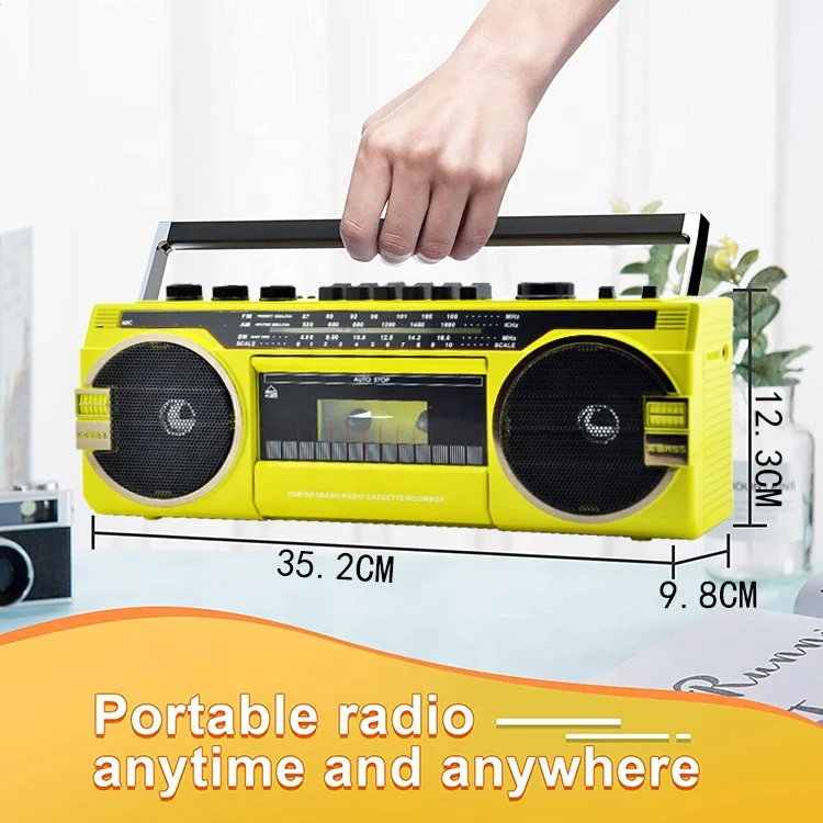 Vaa Antigua Silver Metal Acero Usb Audio Radio Grabadoras Y Reproductores De Casetes