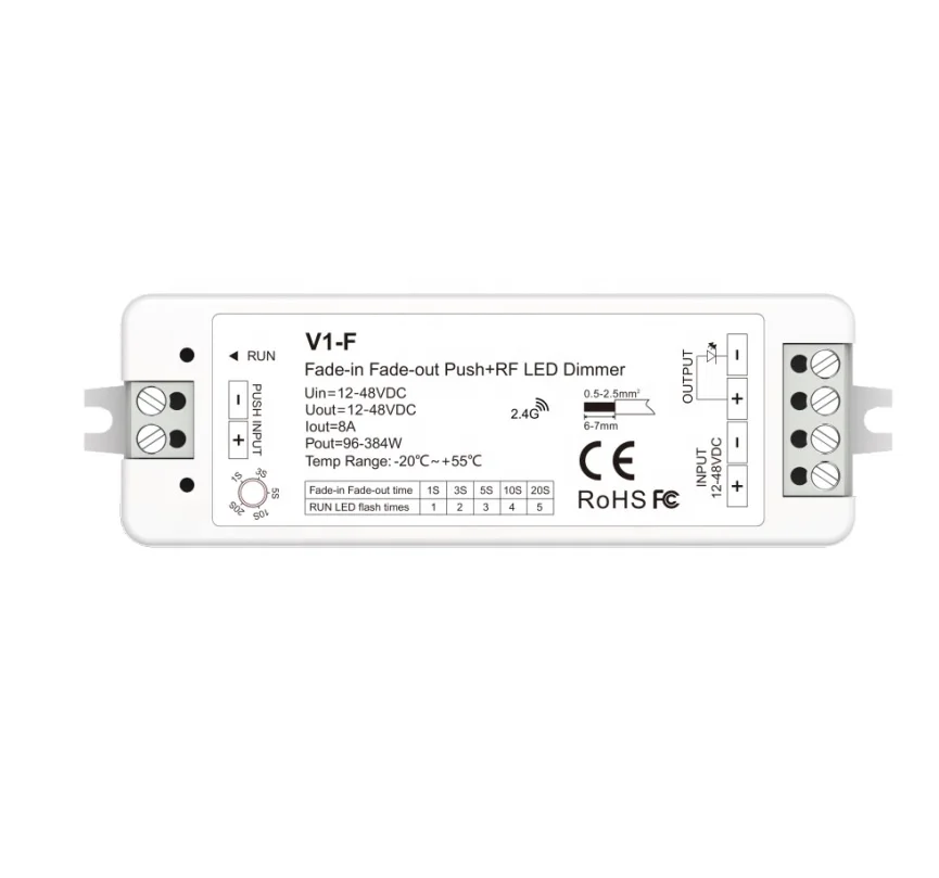 V1 F Fade in out Push RF светодиодный диммер беспроводной пульт дистанционного управления