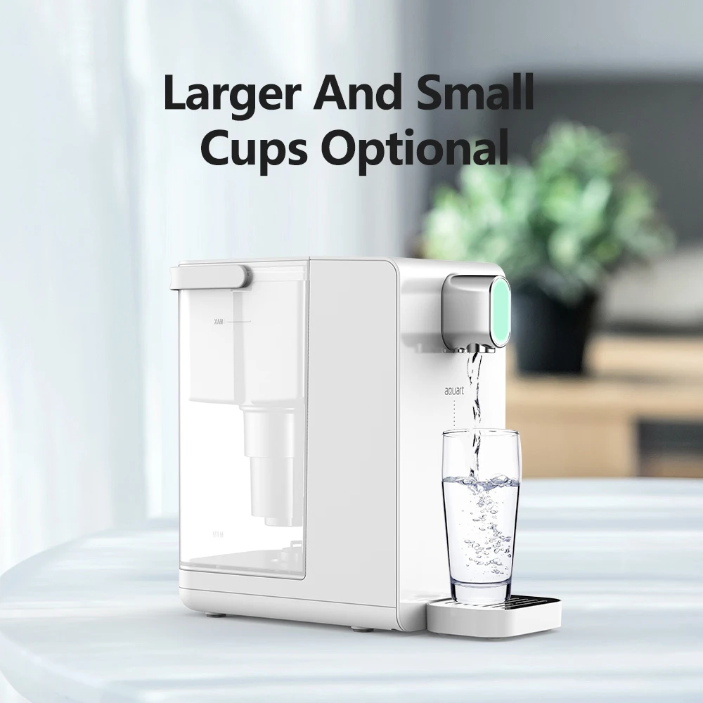 Portable Instant Hot Boiled Water Dispenser Filter 4 Temperatures Indicator Purified Water with Active Carbon Electric White