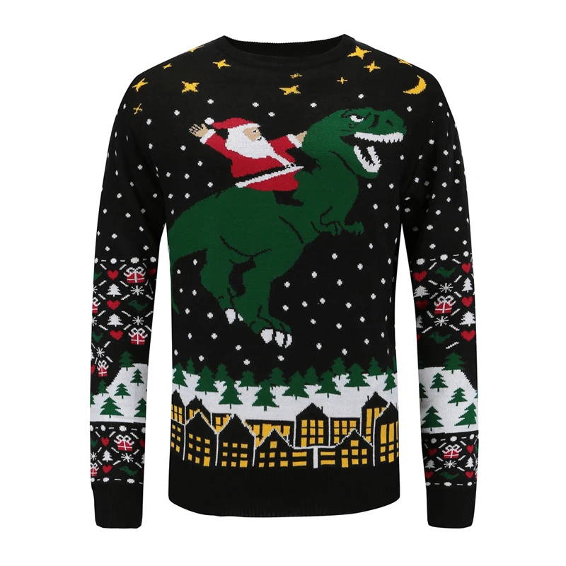 
Men fashion wholesale custom knit jumpers jacquard pullover ugly christmas sweater 