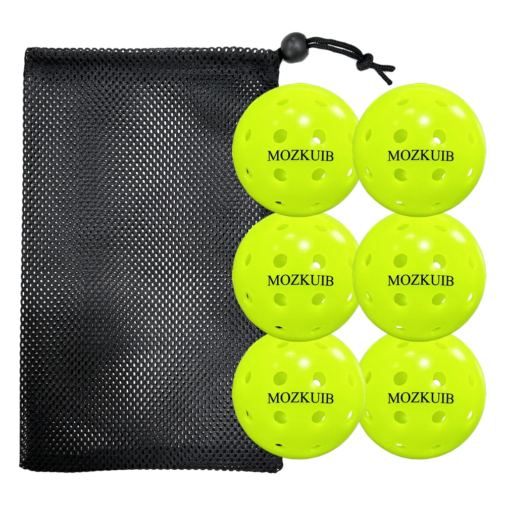 6 pcs Pickleball Mesh Bag USAPA Approved Custom Wholesale Price Colored Pickle ball game Outdoor Plastic Pickleball balls