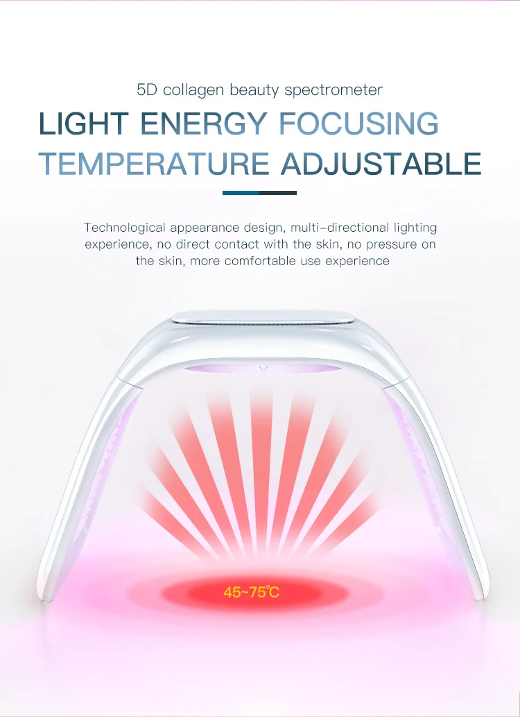 Home use 5D Collagen red light therapy UV led light for coffee skin facial SPA anti-aging red light therapy device