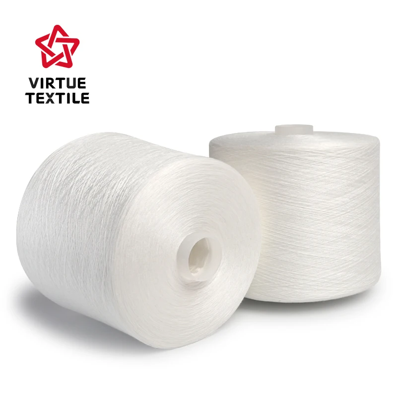 Tex 24 50/2 China 100% Polyester Sewing Thread raw white Manufacturer 1.25kg/pc  for Dyeing