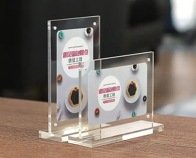 
with magnet acrylic table stand menu holder 