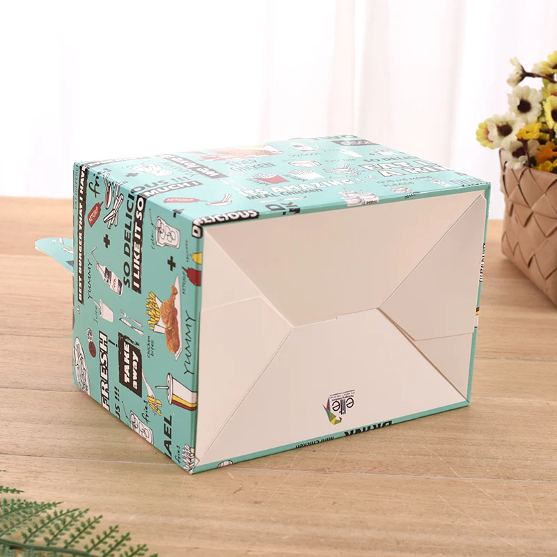 
Custom cartoon birthday cake box for children custom marked kraft bear cake box with handling 