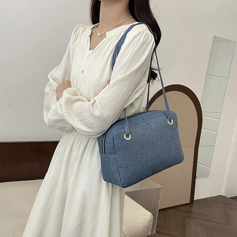 Wholesale Women Denim Purse Vintage Jean Purse Double Top Handle Handbags Ladies Lightweight Designer Crossbody Bags