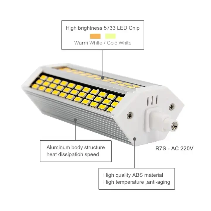 R7S LED 78mm 118mm 135mm Light Bulb 6W 9W 12W SMD 2835 LED Lamp 220V Corn Light Replace Halogen Light