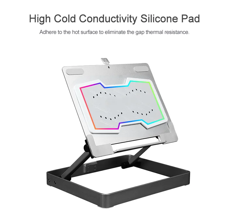 New Black Vertical Folding Laptop Stand Foldable Portable Extension Aluminum Alloy Cooling Pad