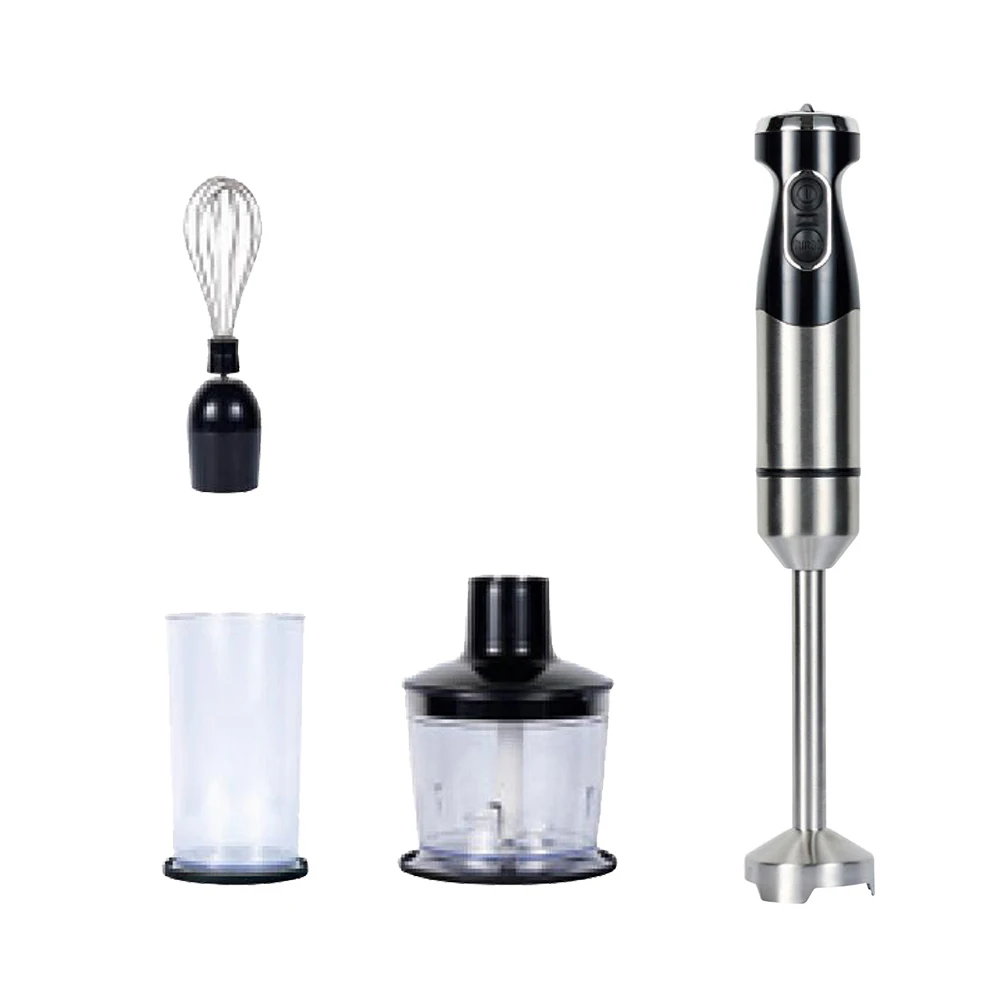 High Class Whole Stainless Steel Body Hand Blender High Speed Blades Quick Cleaning Blender Set