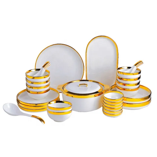 European Style Hotel Ceramic Plate Set Delicate Restaurant Ceramic Plate Wholesale Porcelain Dinnerware Sets
