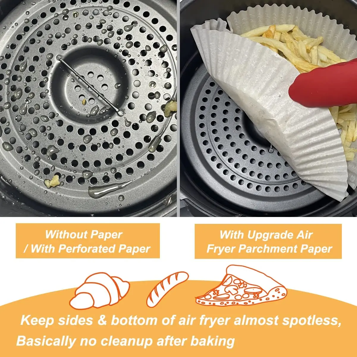 Xieli Air Fryer Parchment Paper Liners Customize Non-stick Temperature Resistant Greaseproof Disposable Silicone Baking Paper