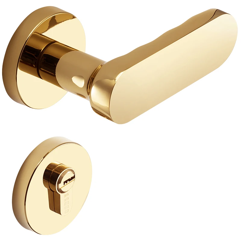 PVD gold Zinc Alloy High Quality Door Handle Design Patent Best Selling Door Lock Set