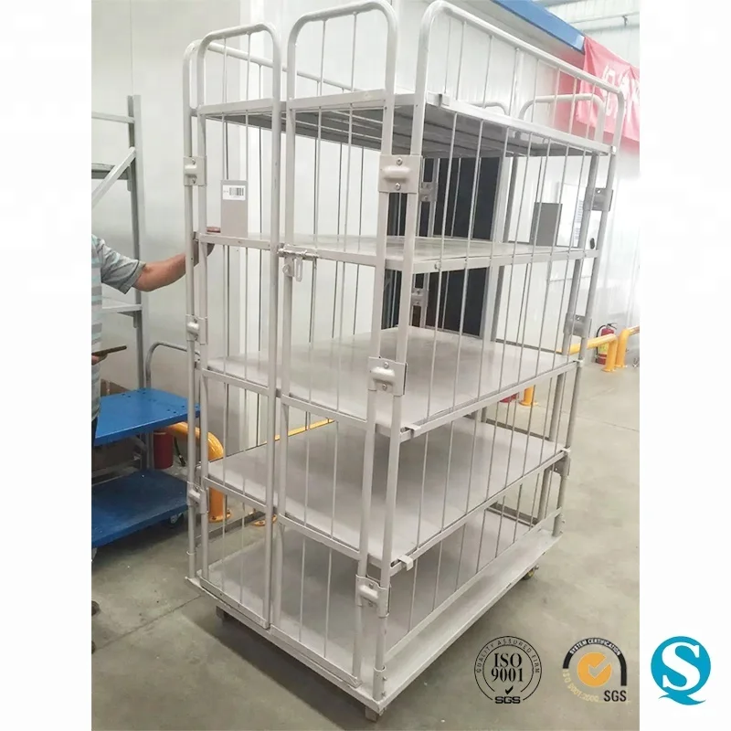
Large metal galvanized supermarket storage mesh roll container 