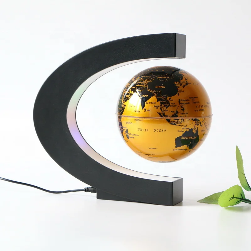 Popular items in stock supply levitation floating world globe 6inch colorful led levitating magnetic globe