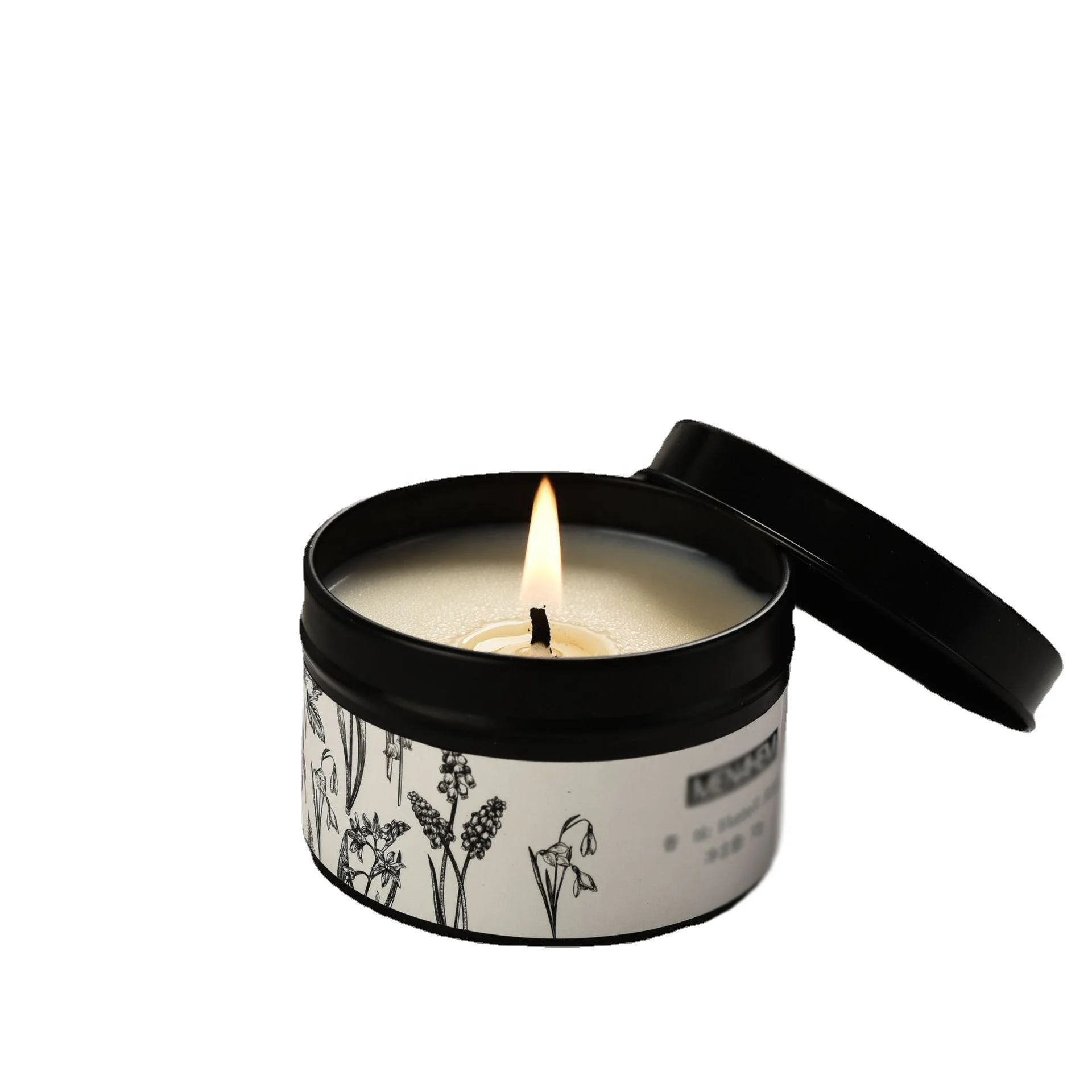 Black Tin Can Scented Candle Smokeless Fragrance Deisosoy Soy Wax Scented Candle with Souvenirs Factory Direct Sales