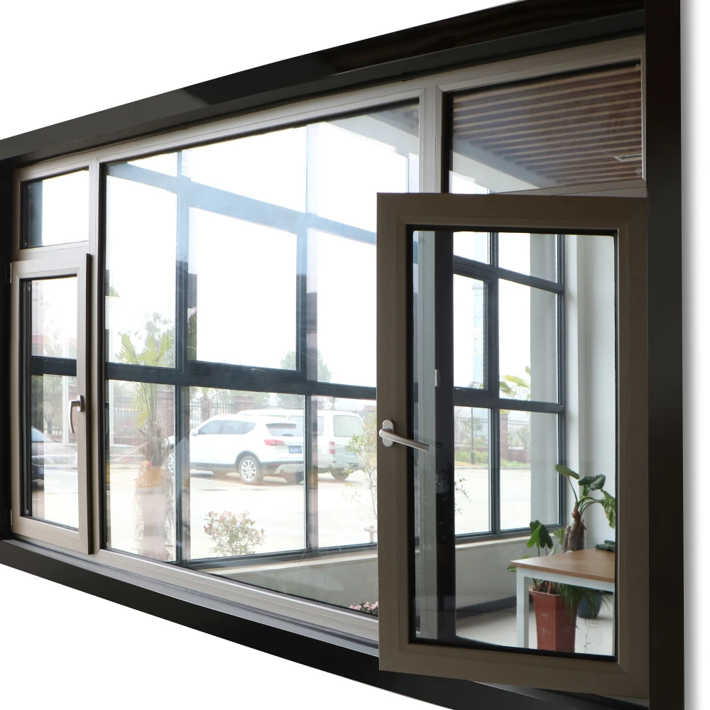 GUOJIAN UPVC plastic Unequal Tilt and turn casement Vinyl Window