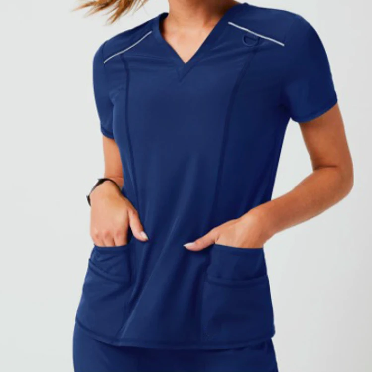 Uniformes Medicos Medical Scrub Navy Short Sleeve Scrub Sets Jogger Scrub Pants And Tops