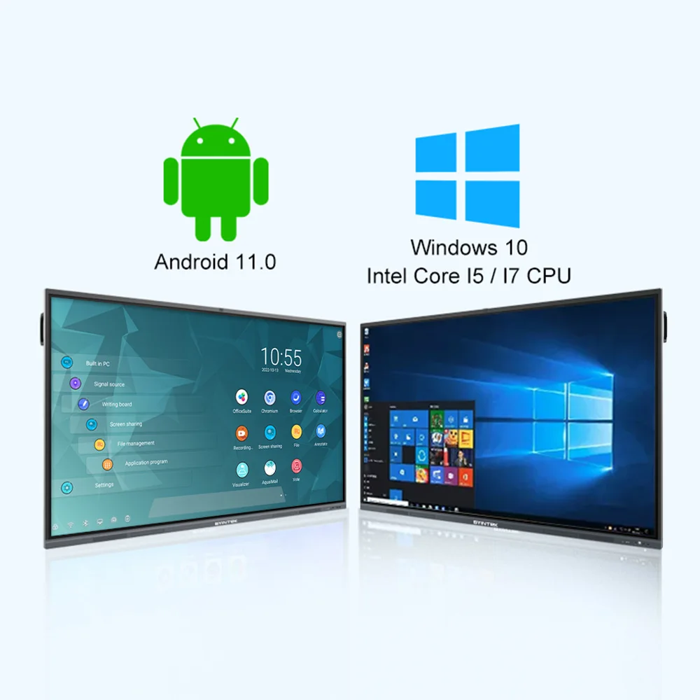 BYINTEK 86 Inches Smart Interactive Whiteboard Tablet Android 14 IR Touch Interactive All In One Smart Board For Meeting