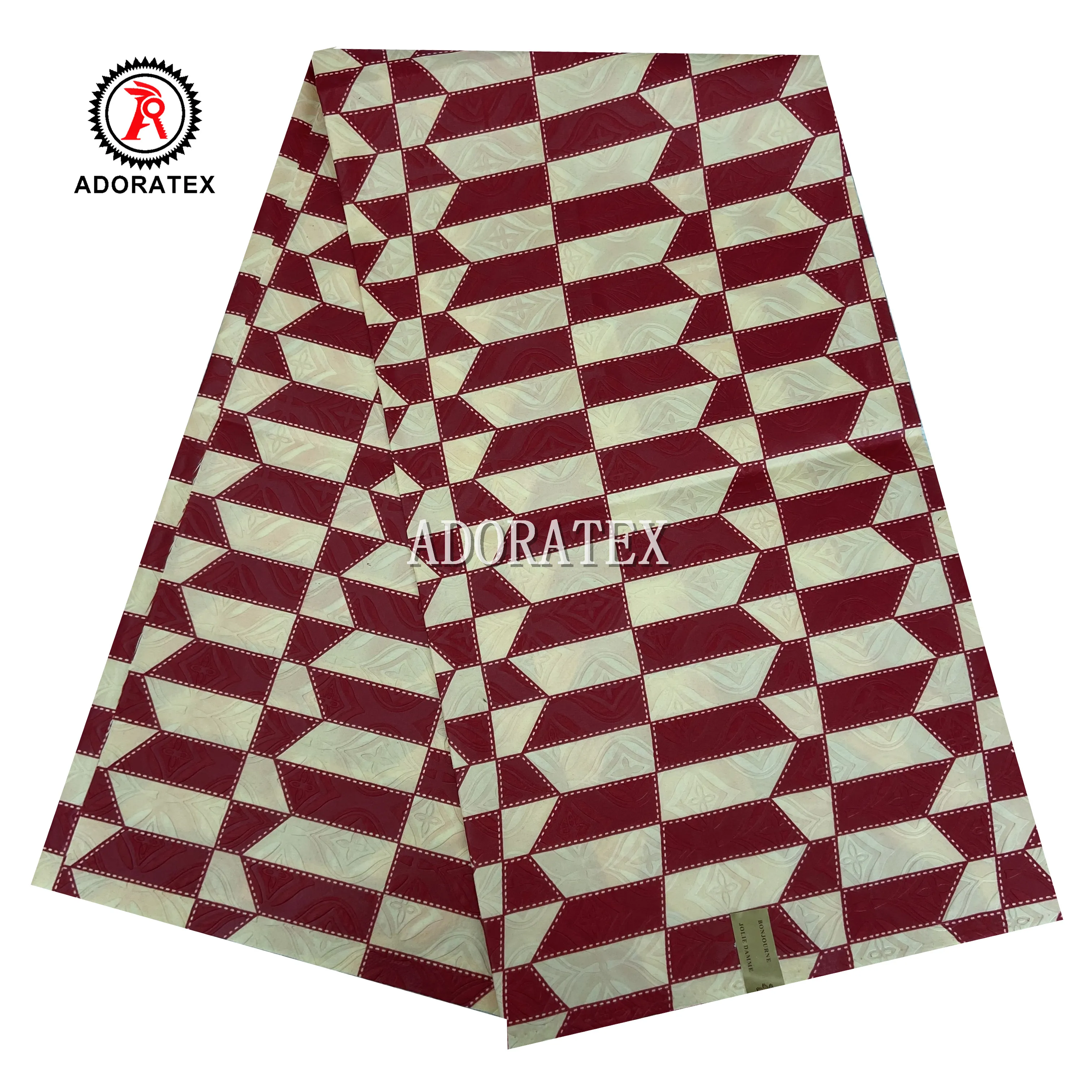 ADORATEX African new 3D emboss bazin design wax fabric to west african