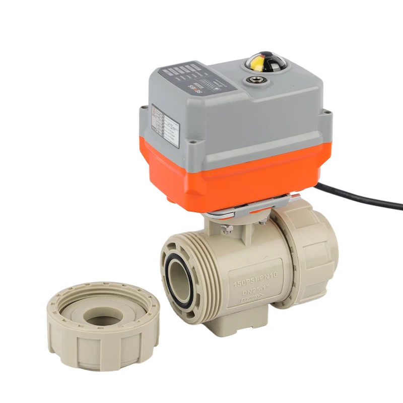 2 way 12v 24v proportional 4-20ma control water flow mov automatic pph plastic motorized valve electric ball valve