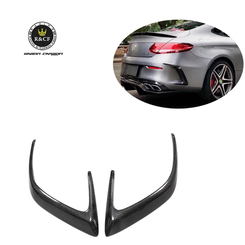 C63 W205 AMG Coupe Sedan углеродное волокно задний бампер вентиляционная отделка для Mercedes Benz coupe 2 двери