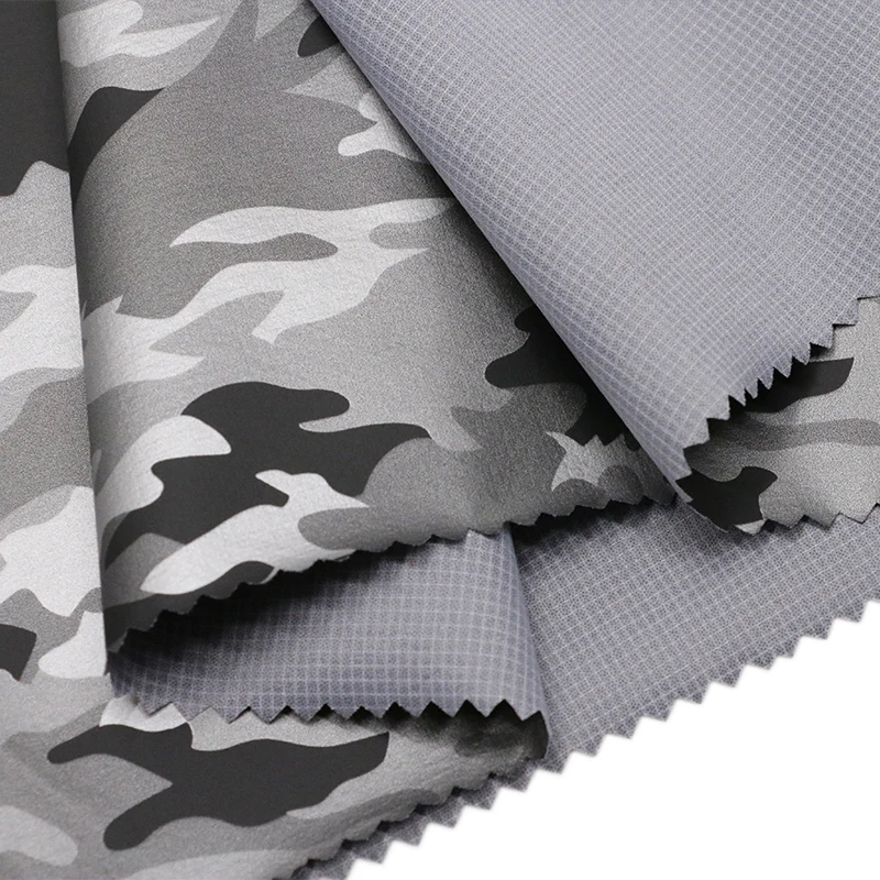 Custom sunscreen waterproof  breathable  nylon printed plaid fabric composite camouflage film for sports outdoor