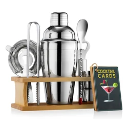 Stainless Steel Cocktail Shaker Set Bartending Kit 8pcs Cocktail Boston Shaker Set