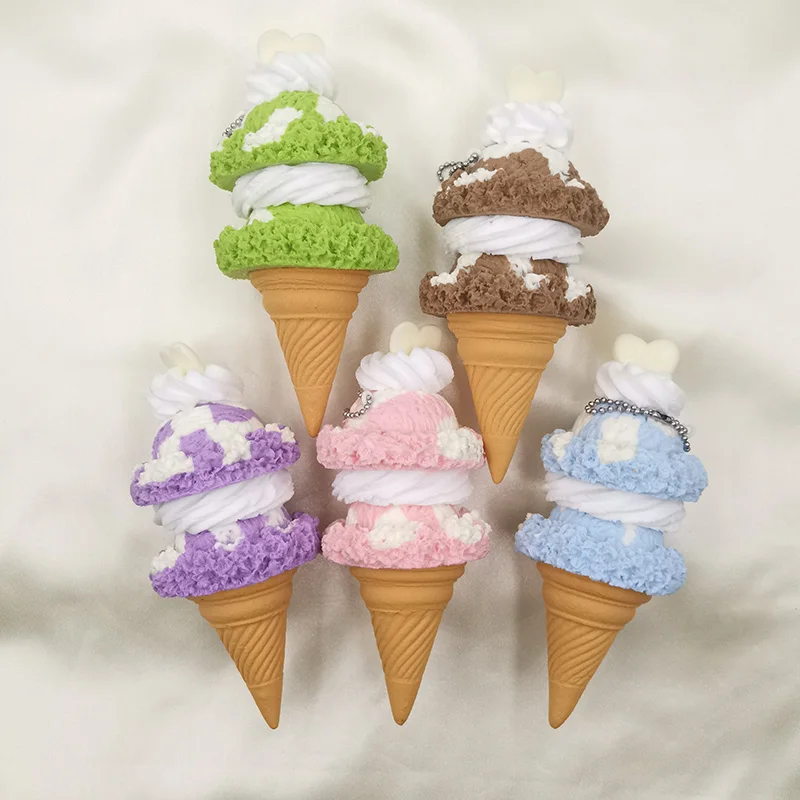 
Soft pottery ice cream pendant 5-color mobile phone bag accessories 