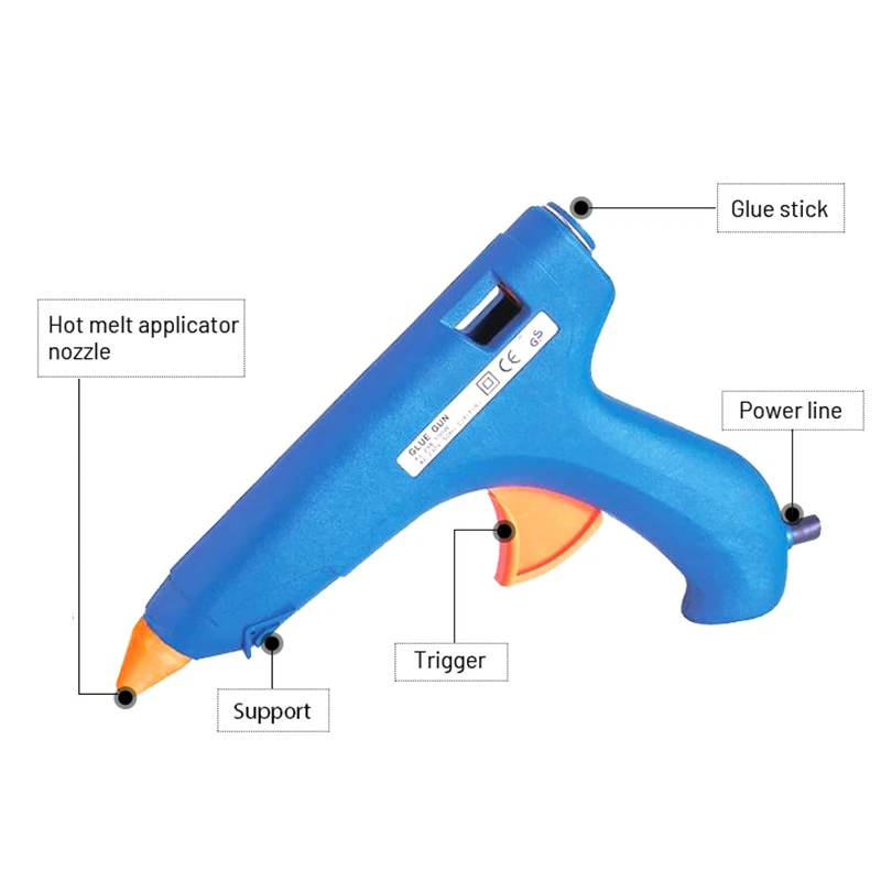High Quality Ceramic Ptc Heating Chip Power 20w Aluminum Material Heat Capacity Barrel Hot Melt Glue Gun