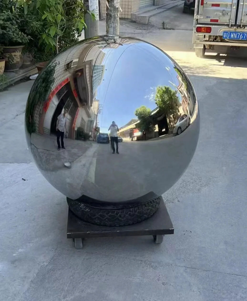 1000mm  304 stainless steel large balls sculpture for gardens 40 inch mirror polished steel sphere