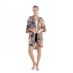 Factory Price Women Blouses Floral Print Kimono Summer Beach Dress Women Kimono Cardigan