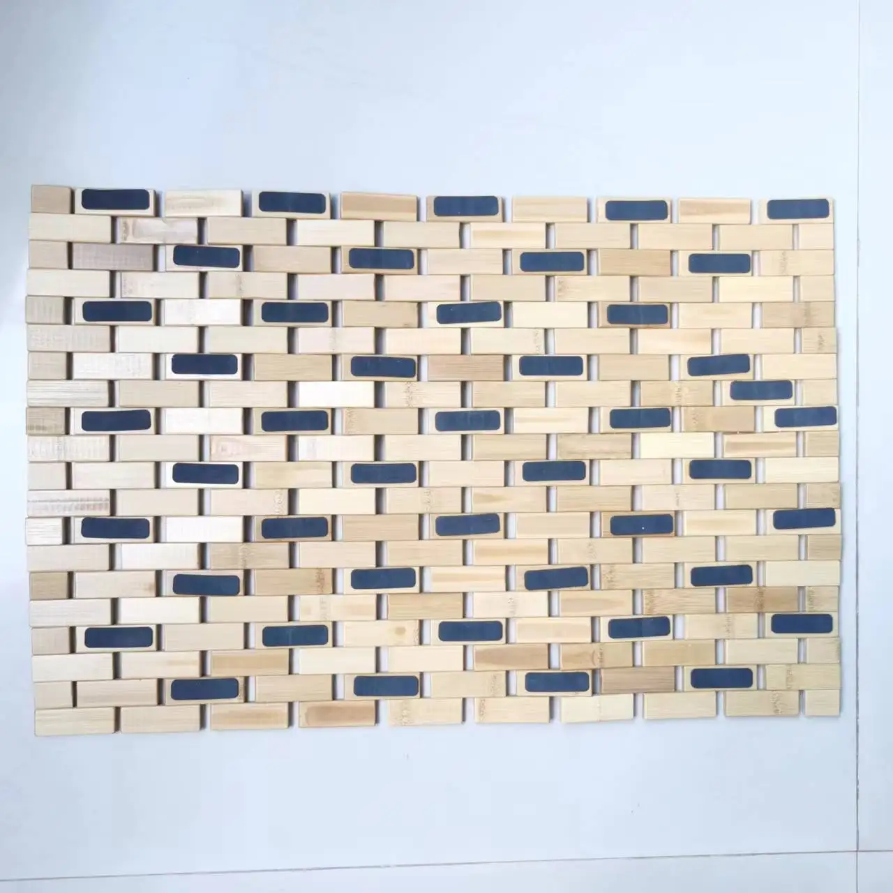 Natural Bamboo Wood Bath Mat Door Kitchen Floor Rug Bathroom Waterproof Wooden Bath Tub Mat