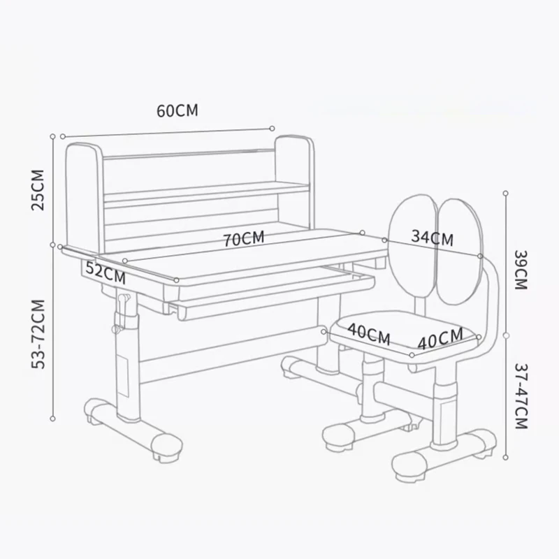 Children Wholesale Factory Price Height Adjustable Ergonomic kids study table desk for kids