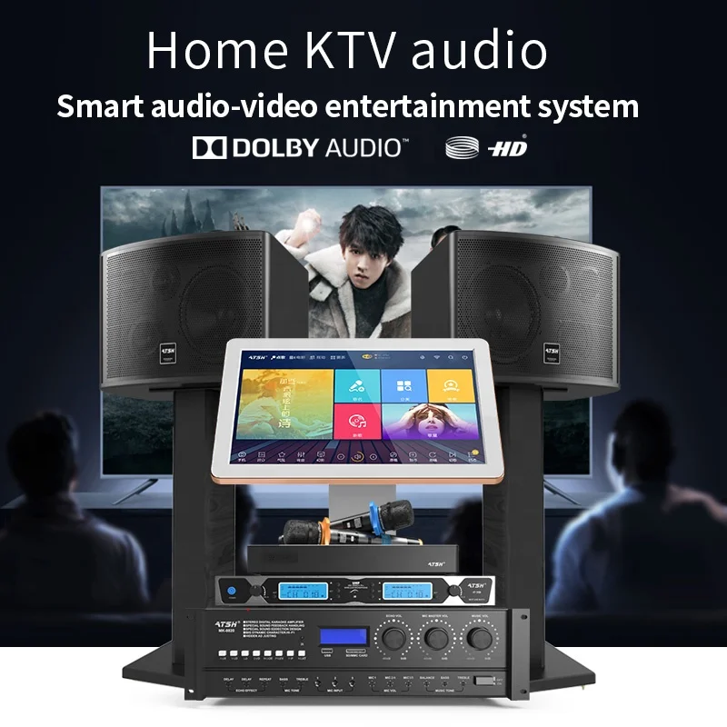 
Atsh K8 conference home karaoke sound equipment complete set of KTV living room speaker 10 inch speaker voice on demand 